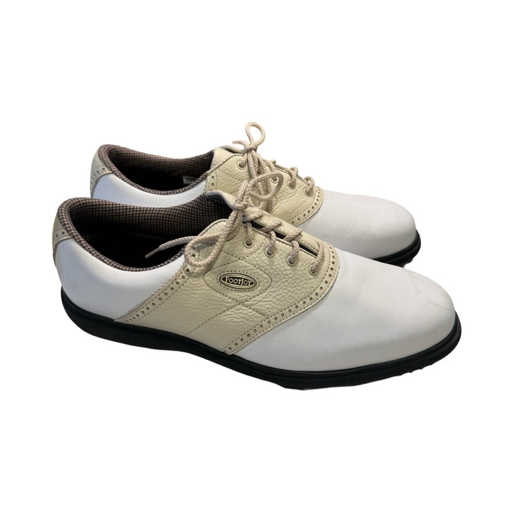 FootJoy FJ Women's White and Beige Golf Shoes Size 10 EUC!